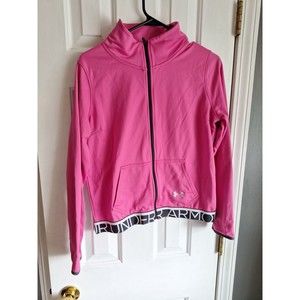 Under Armour Girls Pink Zip Up Sweatshirt Jacket Size YXL